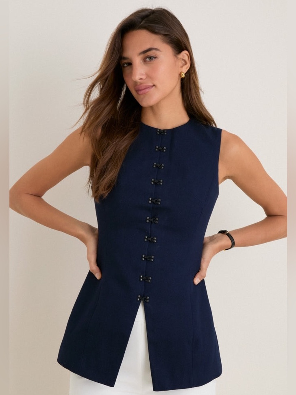 Tuckernuck Cotton Twill Duke Top Navy Size 6 - Picture 1 of 12